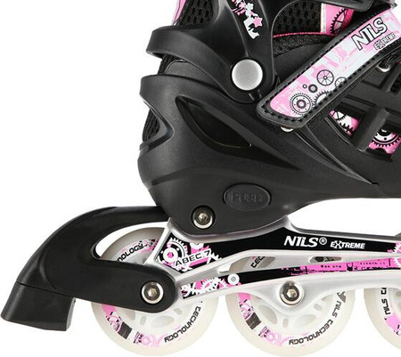 Łyżworolki, wrotki, łyżwy hokejowe, wrotko-rolki świecące LED z wymienną płozą 4w1 Nils Extreme NH10905 rozmiar L 39-42