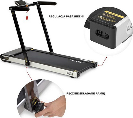 Bieżnia elektryczna z biurkiem Hms LOOP12 Multi Czarna
