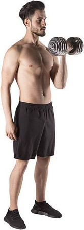 Sztangielki/sztanga w walizce stal chromowana HMS STC30 2x15 KG