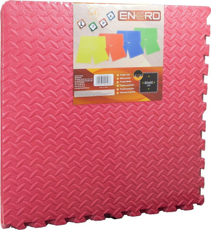 Mata puzzle piankowe eva 60x60 kpl. 4szt 12mm Enero czerwona