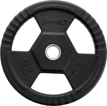 Talerz olimpijski ogumowany TOH25 25 KG Hms czarny