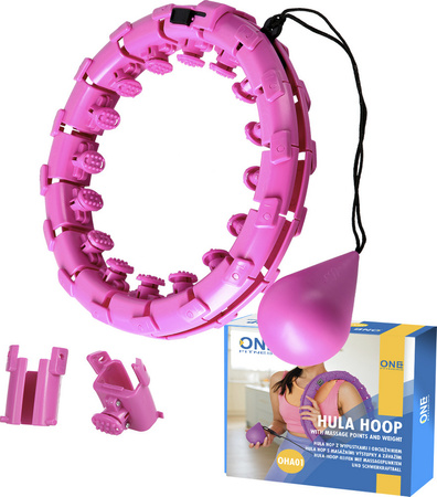 Hula hop z wypustkami i obciążnikiem One Fitness oha01 fioletowe