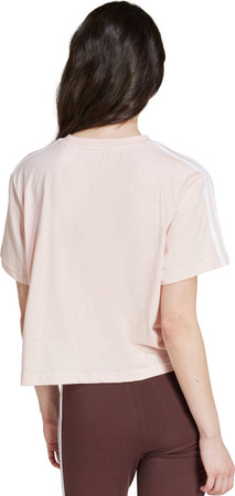 Koszulka damska adidas Essentials 3-Stripes Single Jersey Crop Top różowa IY4227