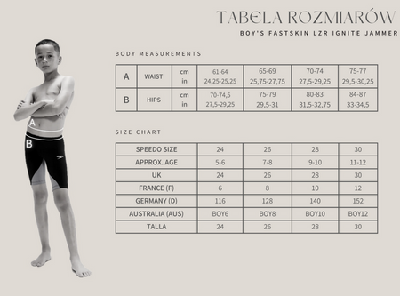 Dziecięcy strój pływacki spodenki basenowe Speedo Lzr Ignite Jam Jm rozmiar 11-12