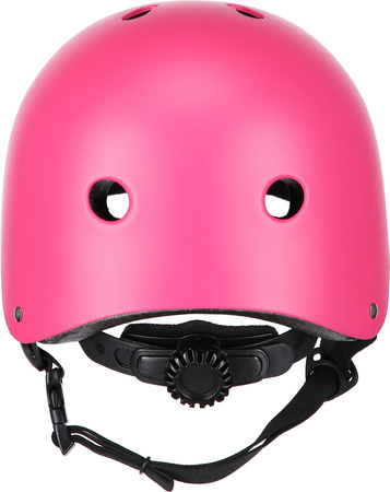 Zestaw kask z ochraniaczami na rower rolki hulajnogę Nils Extreme mr290 h230 różowy rozmiar M