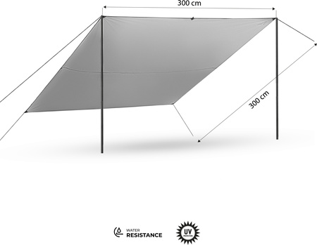 Trap namiot płachta kempingowa survival wodoodporna Nils Camp NC17107 zielona 300X300 CM