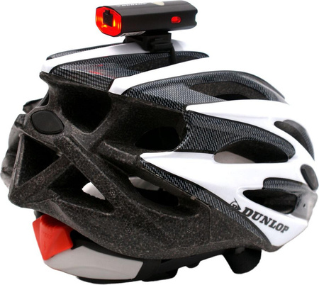 Lampka światło rowerowe 2w1 ładowanie usb uchwyt do mocowania na kasku Dunlop