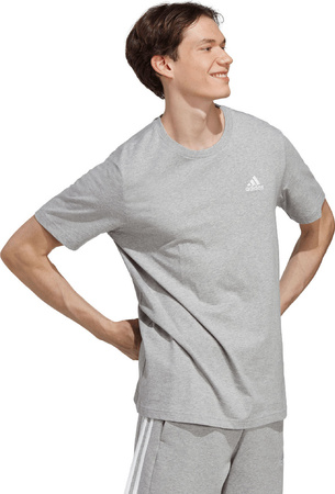 Koszulka męska adidas Essentials Single Jersey Embroidered Small Logo szara IC9288