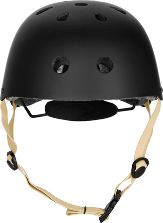 Dziecięcy kask rowerowy na rolki hulajnogę regulowany Nils Extreme MTW001-1 czarno-beżowy r XS (48-52cm)