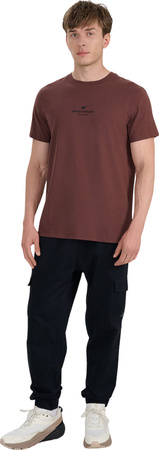 Koszulka męska 4F M2961 ciemny brązowy 4FWAW25TTSHM2961 80S