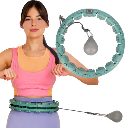 FH03 GREEN HULA HOP Z OBCIĄŻNIKIEM I LICZNIKIEM STOCK