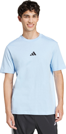 Koszulka męska adidas Essentials Small Logo Single Jersey błękitna JF1101