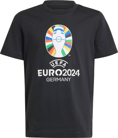 Koszulka dla dzieci adidas Euro24 czarna IT9307