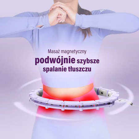 Hula hop z magnesami obciążnikiem licznikiem fioletowy HMS HHM14