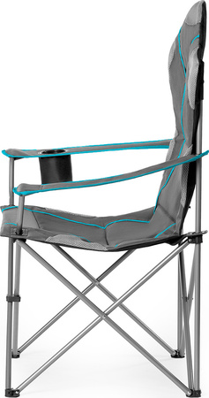 Krzesło fotel turystyczny składany Nils Camp NC3080 jasnoszary 95x110x50cm