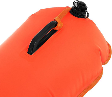 Bojka asekuracyjna ratunkowa dmuchana 2w1 kieszeń Enero wymiary 72x36 cm