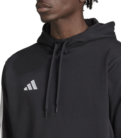 Bluza męska adidas Tiro 23 League Sweat Hoodie czarno-biała HS3598