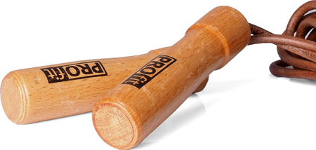 Skakanka skórzana drewniana bokserska treningowa Profit Ever DK 1020