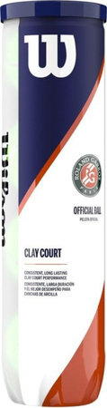 Piłki do tenisa ziemnego Wilson Roland Garros Clay Court 4 sztuki WRT115000