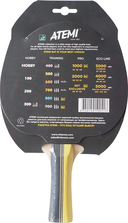 Rakietka do tenisa stołowego ping ponga New Atemi 500 concave