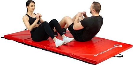 Materac gimnastyczny składany HMS Premium MGS01 2400x1200 mm czerwony