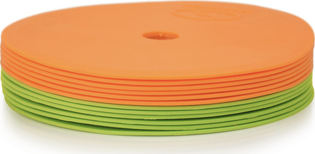 Znaczniki płaskie pachołki na parkiet SMJ sport 12 sztuk zielono-pomarańczowe 15cm