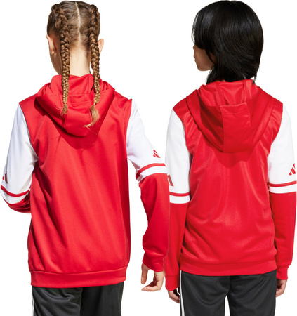 Bluza dla dzieci adidas Squadra 25 Hoodie czerwono-biała JD4801