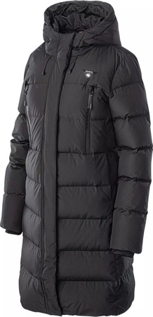 Damski płaszcz puchowy z kapturem pikowany zimowy Iguana Tialgo czarny rozmiar XL