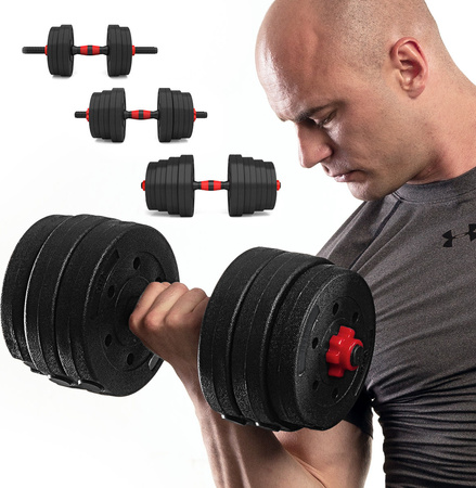 Sztanga gryf z obciążeniem sztangielki / hantle kompozyt HMS SGP30 30 kg