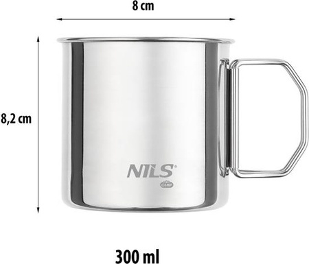 Zestaw czterech kubków turystycznych ze stali nierdzewnej Nils camp nc1762
