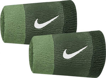 Frotki na nadgarstek Nike szerokie Swoosh 2 szt. zielone N0001586314OS