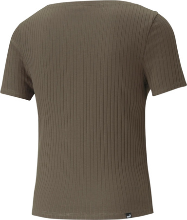 Koszulka damska Puma HER Ribbed Slim Tee Grape Leaf khaki 531917 44