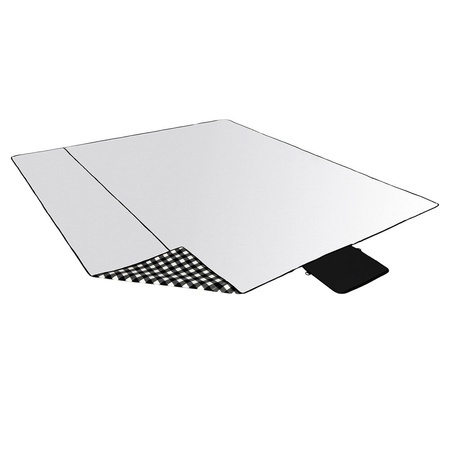 Koc piknikowy Nils Camp NC2310 biało-czarny 300x200 cm PE ALU