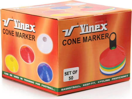 Pachołki znaczniki stożkowe 50 sztuk stojak VCM-PC2S50PB