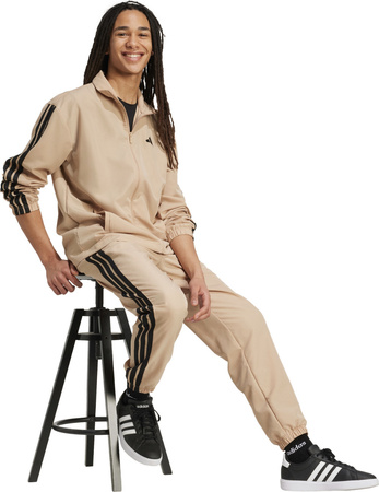 Dres męski adidas Sportswear Basic 3-Stripes Woven beżowy JX3149