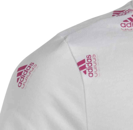 Koszulka dla dzieci adidas Brand Love Print Cotton Tee biała IB8918