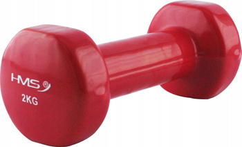 Ciężarek żeliwny hantla do ćwiczeń fitness pokryty winylem HMS 17023 2 kg