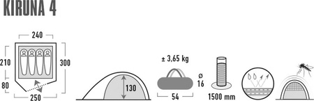 Namiot High Peak Kiruna 4 niebiesko-szary 10309
