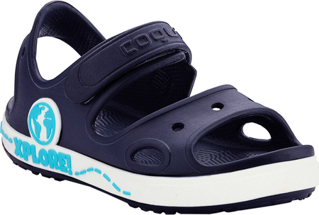 Chodaki sandały klapki dla dzieci Coqui Yogi granatowo-białe 8861-407-2132
