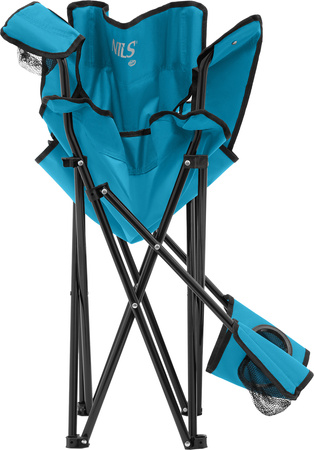Krzesło fotel turystyczne plażowe składane Nils Camp NC3301 niebiesko-szare