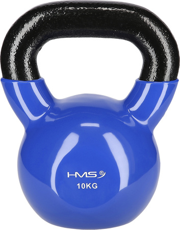 Kettlebell odważnik treningowy żeliwny pokryty winylem HMS KNV10 niebieski 10 kg