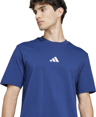 Koszulka męska adidas Essentials Small Logo Single Jersey niebieska JF1093