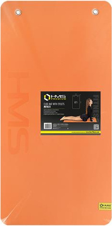 Mata do ćwiczeń fitness klubowa z otworami HMS Premium MFK01 110x55x1,5 cm pomarańczowo-czarna
