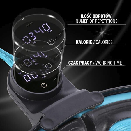 Zestaw Hula hop magnetyczny z licznikiem pas wyszczuplający HMS 71 - 106 cm