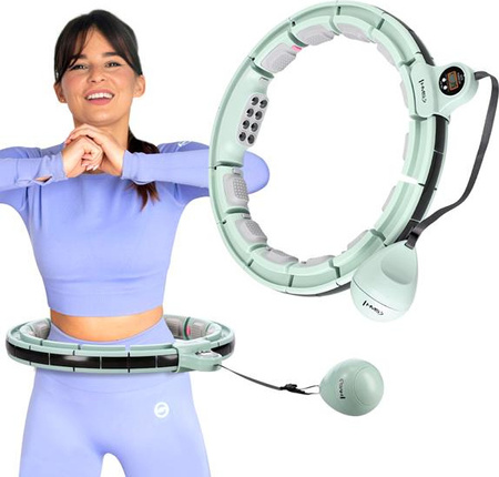 Zestaw hula hop magnetyczny green HHM13 z licznikiem HMS pas wyszczuplający br163 black