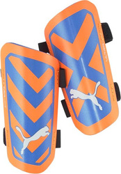 Ochraniacze piłkarskie na golenie piszczele nagolenniki Puma ULTRA Light Strap pomarańczowo-niebieskie 30875 01