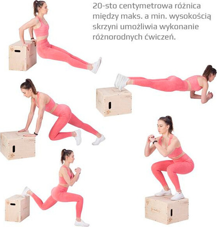 Skrzynia treningowa pylometryczna do ćwiczeń crossfit HMS DSC04 500x400x300mm