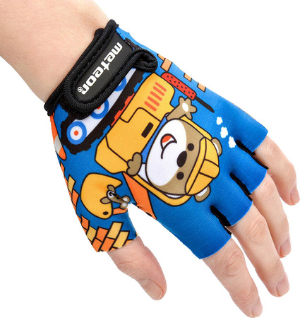 Rękawiczki rowerowe dla dzieci Meteor Teddy Builder Jr 26184-26185-26186