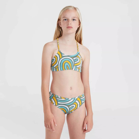 Dziecięcy strój kąpielowy dwuczęściowy O'neill MIX AND MATCH TROPICS BIKINI blue rainbow stripe rozmiar 152