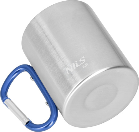 Kubek turysytyczny z karabińczykiem Nils Camp NC17110 niebieski 330 ml